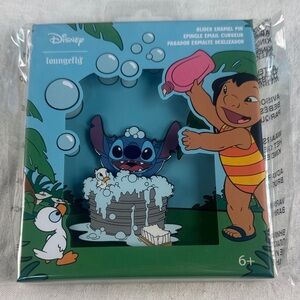 Loungefly Stitch Bubble Bath Pin - Blue and Purple